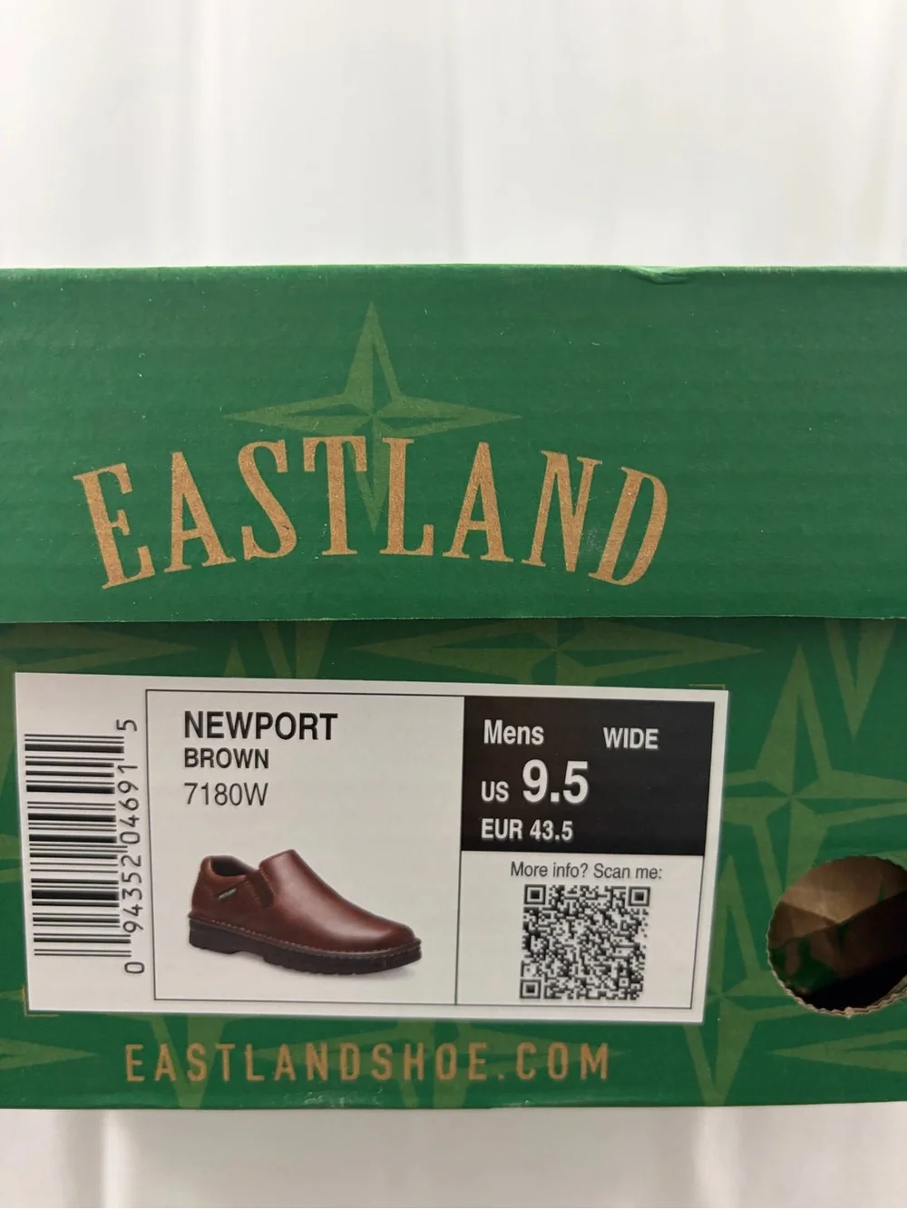 NWT Eastland Men’s Size 9.5W Brown Slip-On Loafers